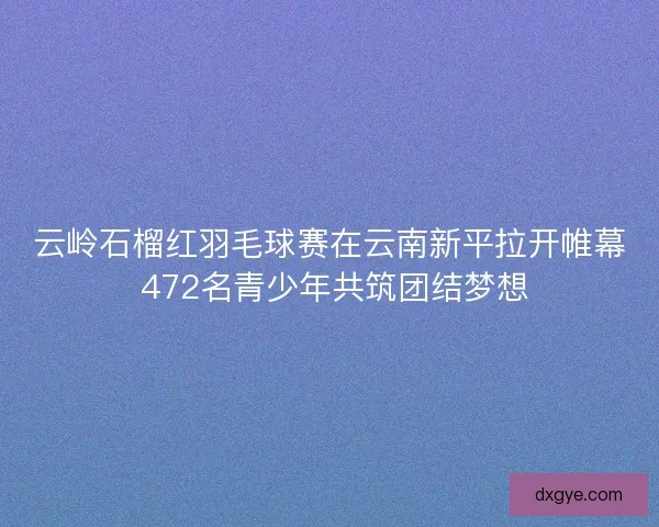 云岭石榴红羽毛球赛在云南新平拉开帷幕 472名青少年共筑团结梦想